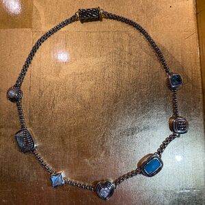 Elegant Silver and Blue Women's Necklace